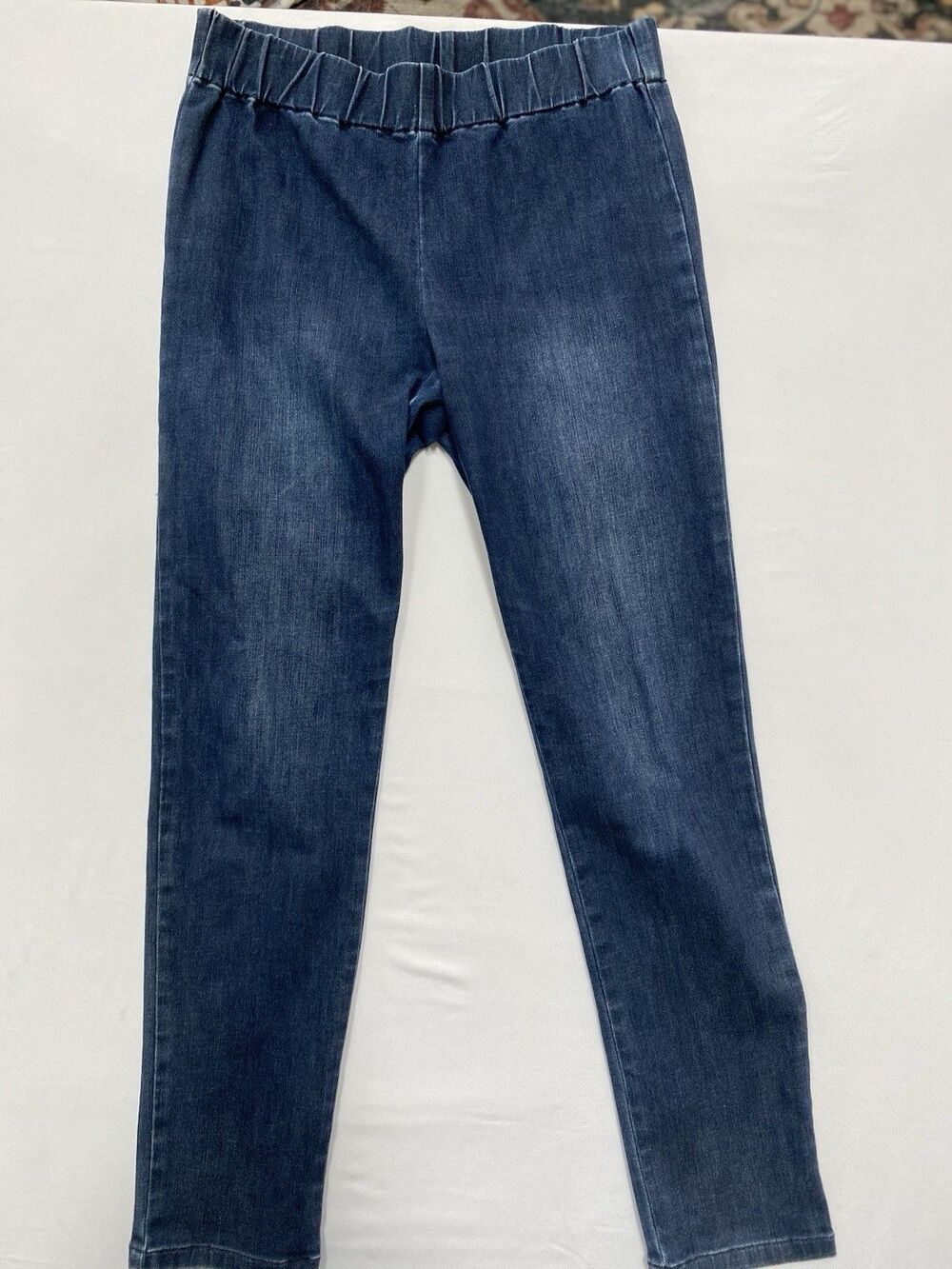 SOFT SURROUNDINGS Pull On Elastic Waist Metro Leggings Denim JEANS Size S